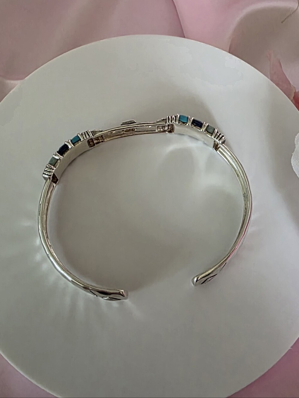 Silpada Sterling Silver Amazonite Howlite Lapis Beach House Cuff Bracelet B3220 - Picture 4 of 8